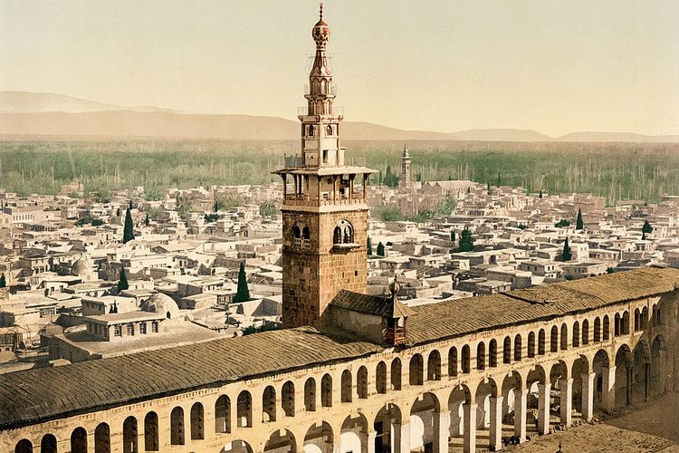 Ilustrasi Kota Damaskus yang menjadi pusat pemerintahan Bani Umayyah.