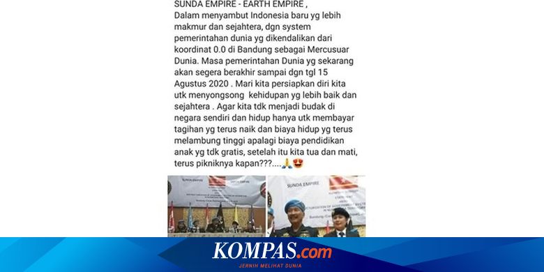 Heboh Sunda Empire Klaim Pemerintahan Dunia Berakhir 15 Agustus 2020 Halaman All Kompas Com