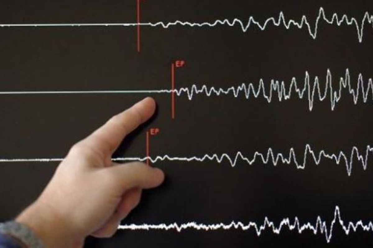 Ilustrasi gempa bumi.