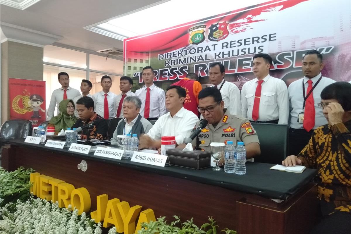 Ditreskrimsus Polda Metro Jaya merilis kasus pornografi anak pada Senin (29/7/2019)