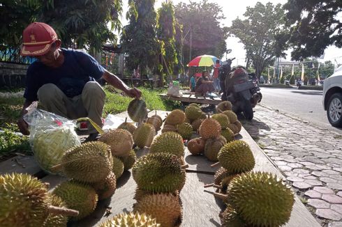 Durian Kampung Wasegi Mulai Padati Trotoar Jalan Pahlawan Manokwari