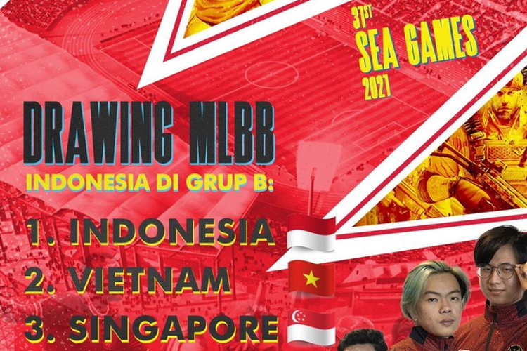 Hasil drawing group SEA Games 2021 cabang olahraga nomor Mobile Legends: Bang-Bang, Indonesia masuk Grup B.