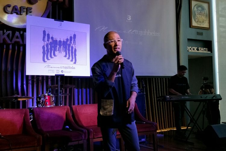 Penyanyi Marcell Siahaan di kawasan SCBD, Jakarta Selatan, Rabu (31/7/2019).