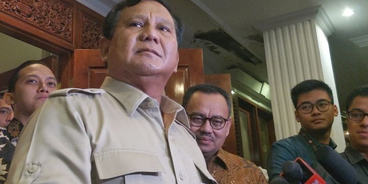 Ketua Umum Partai Gerindra Prabowo Subianto saat ditemui di kediaman pribadinya, Kebayoran Baru, Jakarta Selatan, Jumat (6/7/2018).