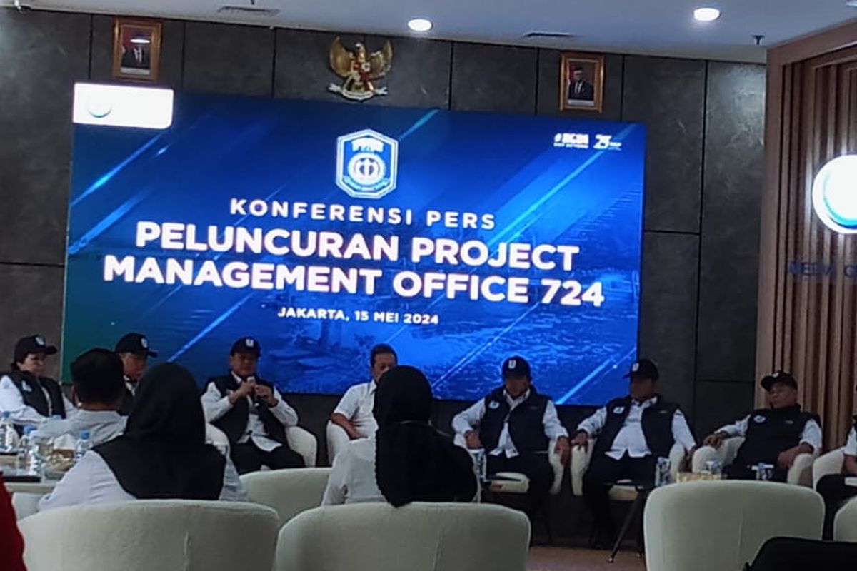 Menteri Kelautan dan Perikanan (KP) Sakti Wahyu Trenggono dalam jumpa pers di Jakarta, Rabu (15/5/2024).  
