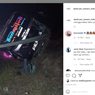 Menyalip Lewat Bahu Jalan, Bus Senggol Guard Rail Jalan Tol
