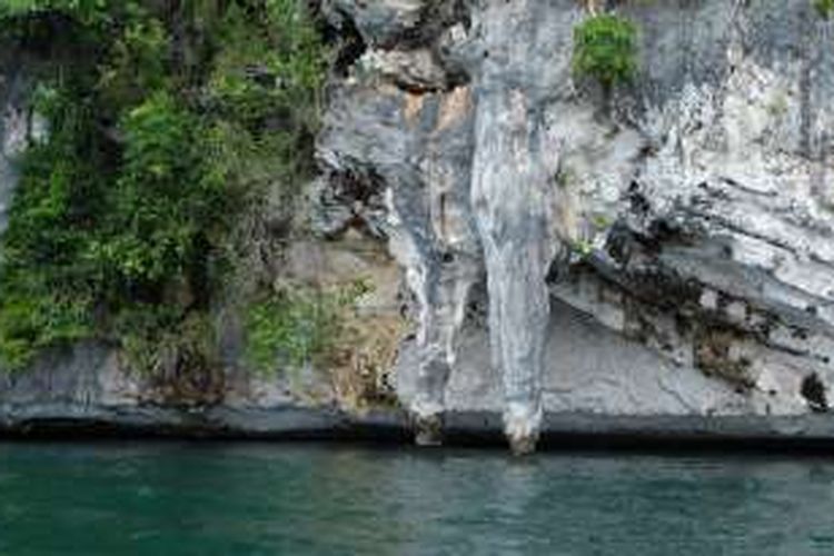 Tugu Kemaluan di Teluk Mayalibit, Kabupaten Raja Ampat.