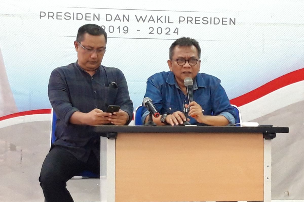 Caleg DPRD DKI Jakarta M Taufik di Seknas Prabowo-Sandi, Menteng, Jakarta Pusat, Selasa (16/4/2019)