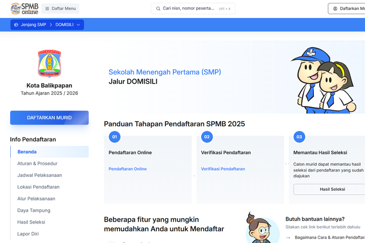 Link Pengumuman SPMB Balikpapan 2025 SD dan SMP, Ini Jadwal Daftar Ulang