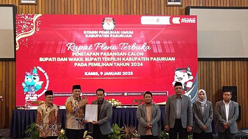 KPU Kabupaten Pasuruan Tetapkan Pasangan Rusdi-Shobih sebagai Bupati-Wakil Bupati Terpilih