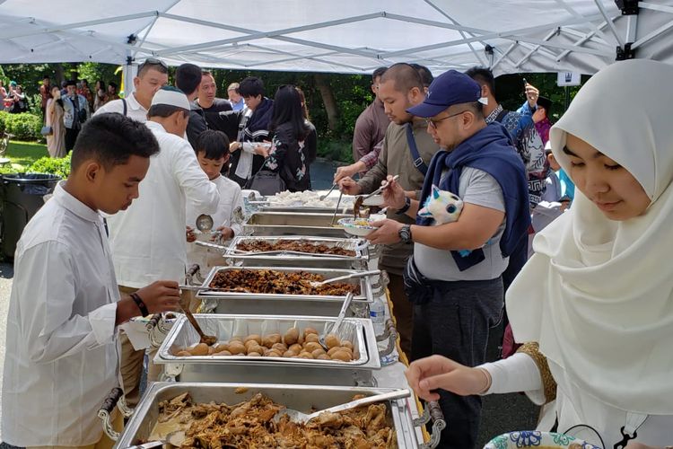 Suasana open house di Wisma Indonesia, Washington DC Amerika Serikat, Rabu (5/6/2019) kemarin. Para WNI yang bermukim di Washington DC dan sekitarnya merayakan Hari Raya Idul Fitri 1440 Hijriah bersama-sama. 