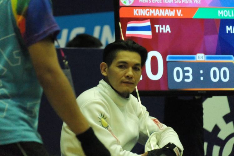 Krisana Sriujun, atlet anggar kursi roda Malaysia di Asian Para Games 2018.