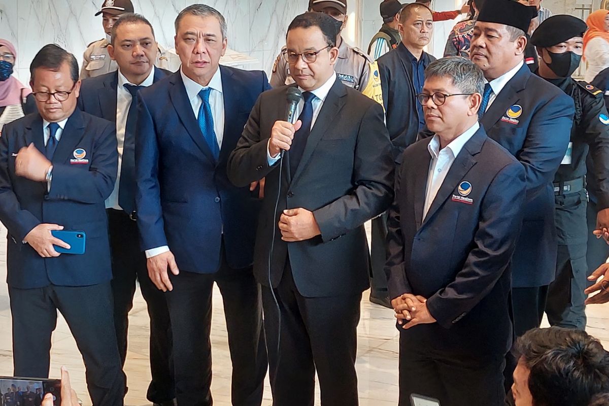 Gubernur DKI Jakarta Anies Baswedan ketika ditemui di Nasdem Tower, Jakarta Pusat, Senin (3/10/2022).