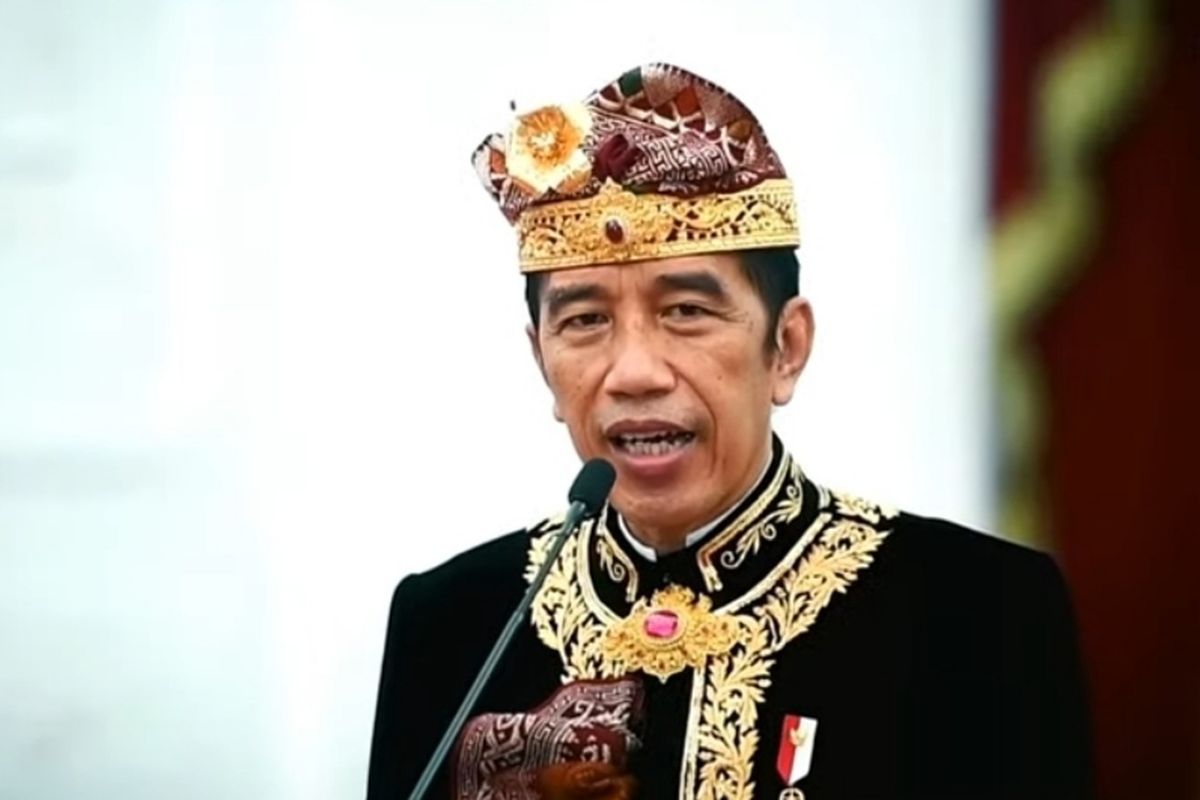 Foto tangkapan layar Presiden Joko Widodo saat membuka Pesta Kesenian Bali (PKB) ke-43 secara virtual, Sabtu (12/6/2021).