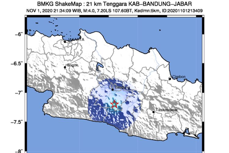 Gempa M 4,0 guncang kawasan Kabupaten Bandung dan Garut, Minggu (2/11/2020) malam. Gempa ini dipicu oleh aktivitas Sesar Garut Selatan (Garsela) yang patut diwaspadai.