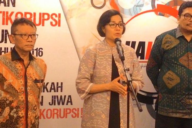 Menteri Keuangan Sri Mulyani di Kantor Ditjen Pajak 