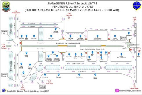 HUT Kota Bekasi di Jalan Jenderal Ahmad Yani, Ini Rekayasa Lalu Lintasnya