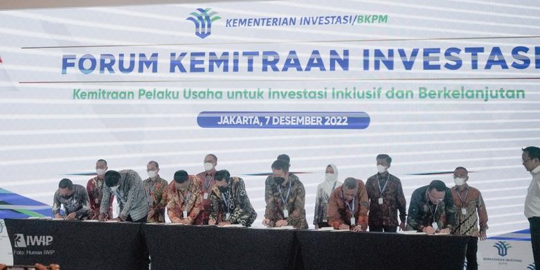 IWIP teken kerja sama dengan pelaku UMKM dalam kegiatan Forum Kemitraan Investasi di Hotel Four Seasons Jakarta, Rabu (7/12/2022)