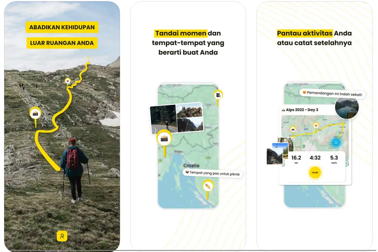 Ilustrasi aplikasi joging Relive.