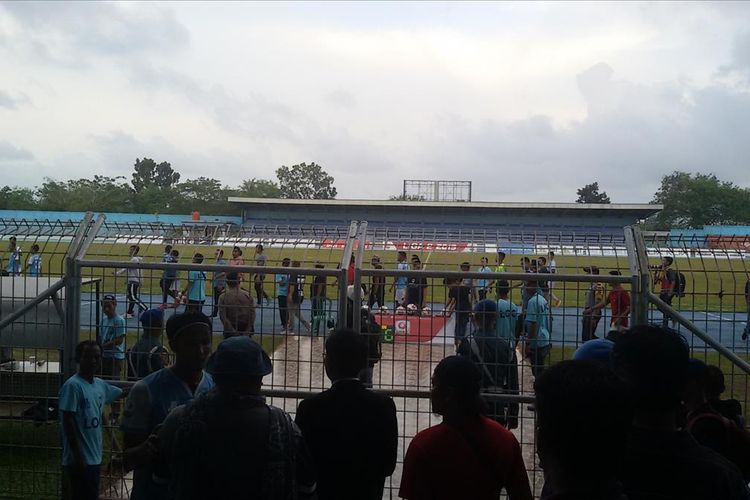 Stadion Depati Amir Pangkal Pinang seusai laga Babel United vs PSGC Ciamis, Minggu (7/7/2019).