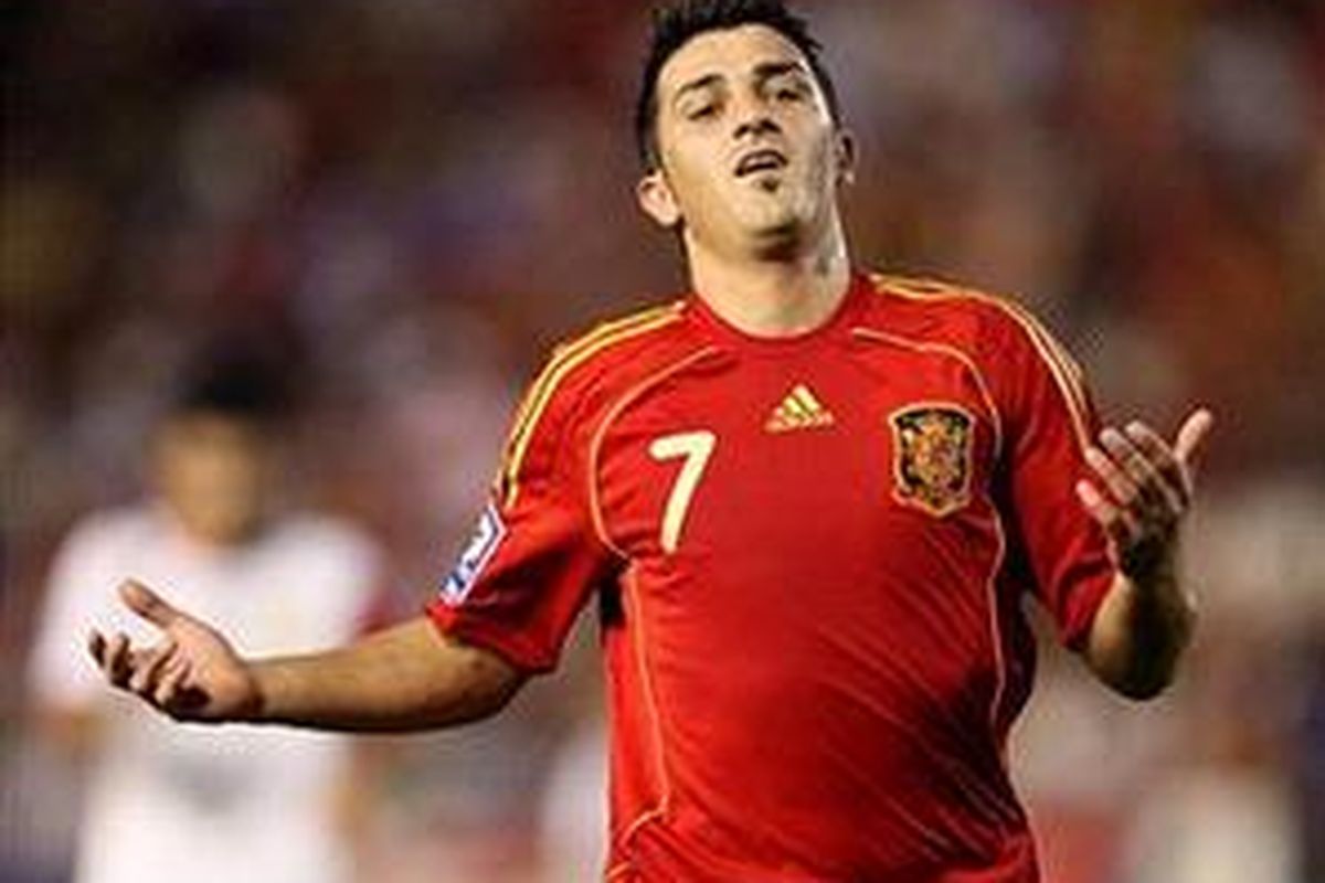 Striker Valencia dan timnas Spanyol, David Villa.