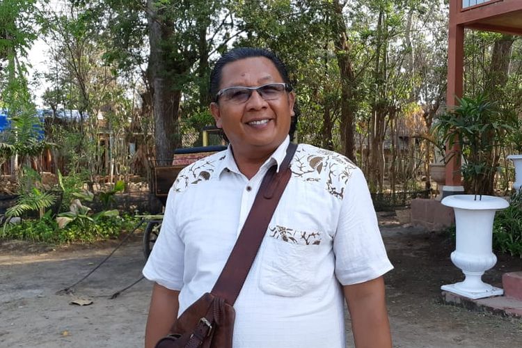 Acting coach Agus Kencrot saat ditemui di Desa Gamplong, Yogyakarta, Selasa (13/8/2019).