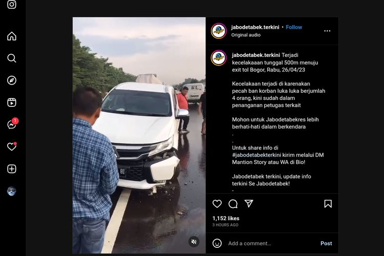 Viral video mobil mengalami kecelakaan di jalan tol karena pecah ban