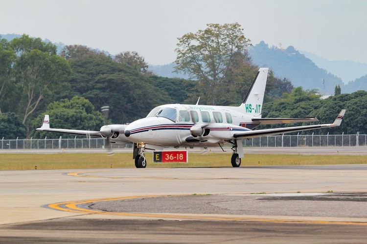 Inilah pesawat ringan jenis  Piper PA-31  yang digunakan maskapai penerbangan Vortex Air.