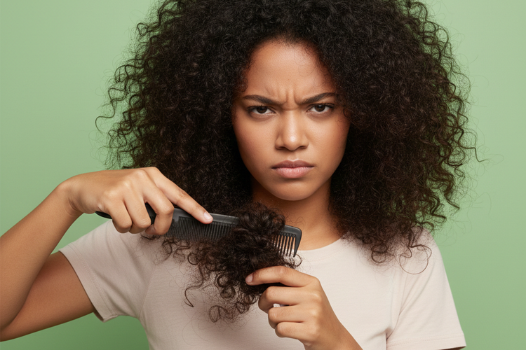 Ilustrasi rambut kusut.