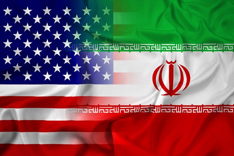 Ilustrasi bendera AS-Iran