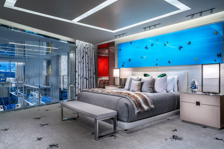 Desain suite room di Palms Casino Resort, Las Vegas, Amerika Serikat. 