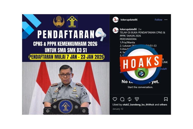 Hoaks, Kemenkumham sudah buka pendaftaran seleksi CPNS 2026