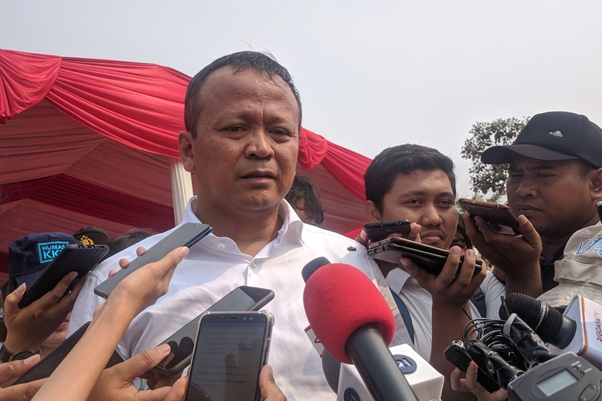 Kunjungan Menteri Kelautan dan Perikanan Edhy Prabowo di Pelabuhan Perikanan Muara Angke, Penjaringan, Jakarta Utara, Senin (28/10/2019)