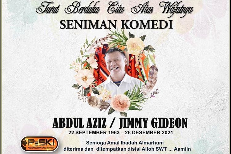 Artis komedi Jimmy Gideon.