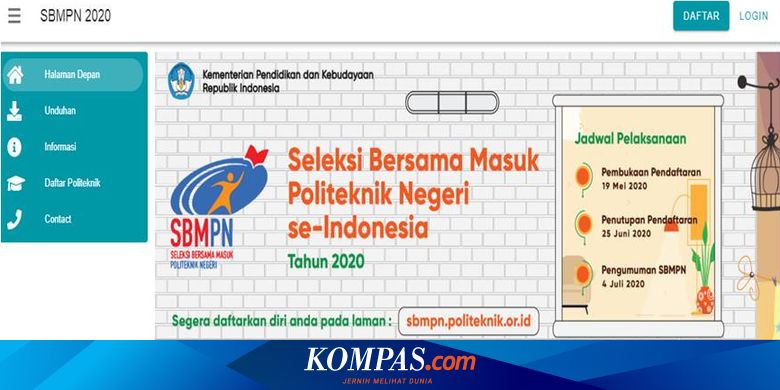 Pendaftaran Sbmpn 2020 Dibuka Ini Daftar 42 Politeknik Negeri Di