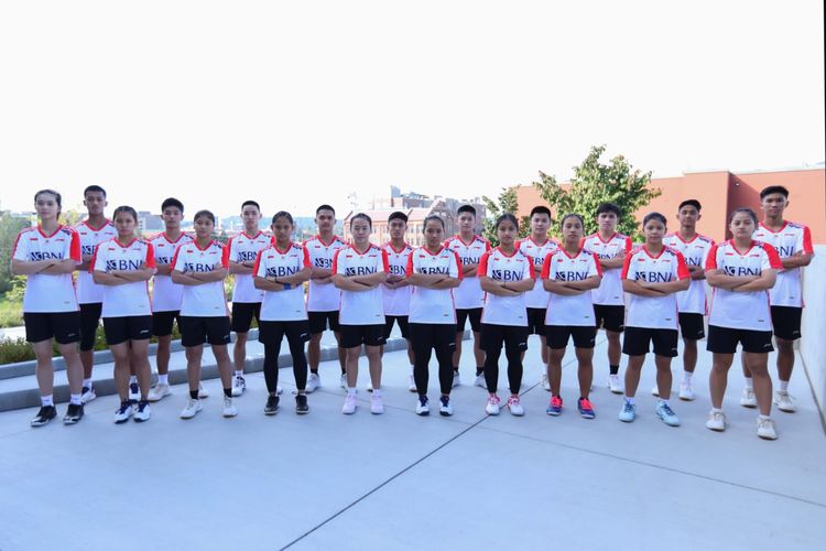 Tim Indonesia yang bertanding pada Kejuaraan Dunai Bulu Tangkis Beregu Campuran atau Piala Suhandinata 2023 di The Podium Arena, Spokane, Washington, Amerika Serikat, pada 25-30 September 2023. 