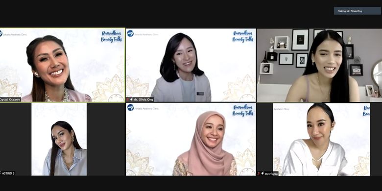 Nara sumber dalam acara Ramadhan Beauty Talk yang diadakan Jakarta Aesthetic Clinic (22/4/2021).
