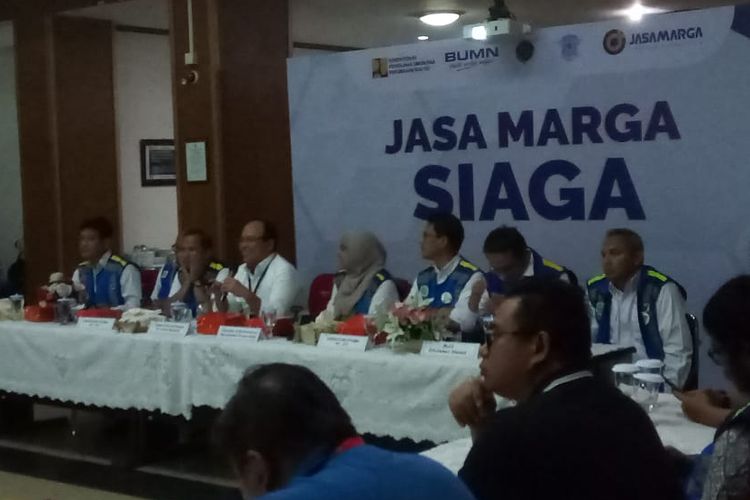 Konferensi Pers Kesiapan Jasa Marga Menghadapi Libur Nataru, Kamis (19/12/2019).