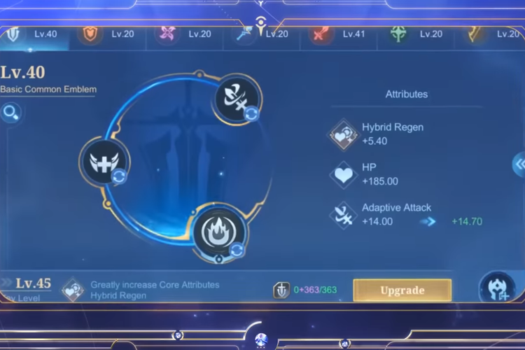 Tampilan baru Emblem di Mobile Legends: Bang Bang