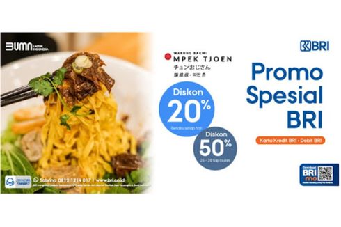 Promo Spesial BRI di Warung Bakmi Mpek Tjoen, Diskon hingga 50 persen