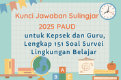 Kunci Jawaban Sulingjar 2025 PAUD untuk Kepsek dan Guru, Lengkap 151 Soal Survei Lingkungan Belajar