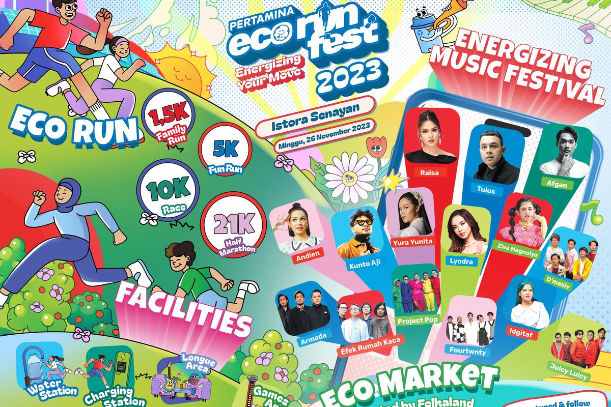 Pertamina Eco RunFest 2023 akan digelar di Istora Senayan pada Minggu (26/11/2023).