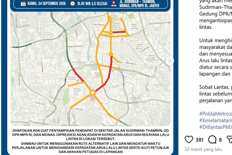Demo Buruh Dekat Grand Indonesia Besok, Hindari Potensi Macet di Titik Berikut