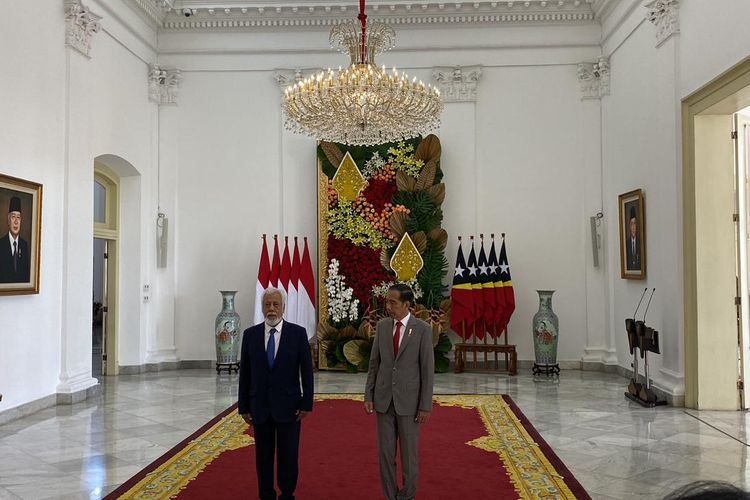 Pertemuan antara Presiden Joko Widodo dengan Perdana Menteri Republik Demokratik Timor Leste, Xanana Gusmao di Istana Kepresidenan Bogor pada Jumat (26/1/2024). 