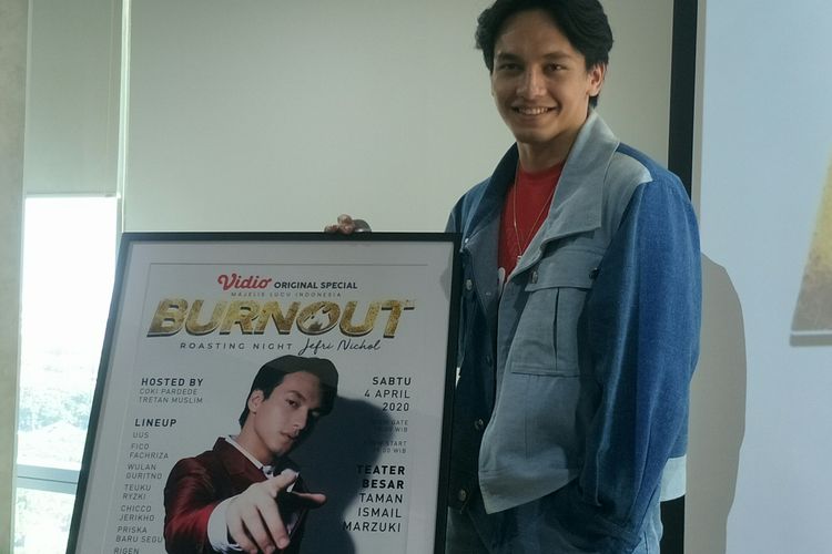 Jefri Nichol dalam preskon Burnout di kawasan Senayan, Jakarta Pusat, Senin (2/3/2020)