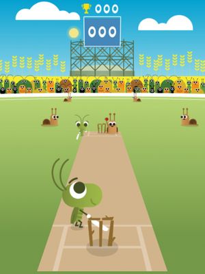 Salah satu doodle permainan bertema baseball yang ada di Google Doodle ulang tahun ke-19.