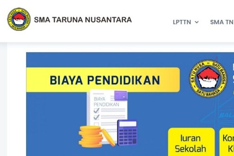Informasi biaya sekolah SMA Taruna Nusantara.