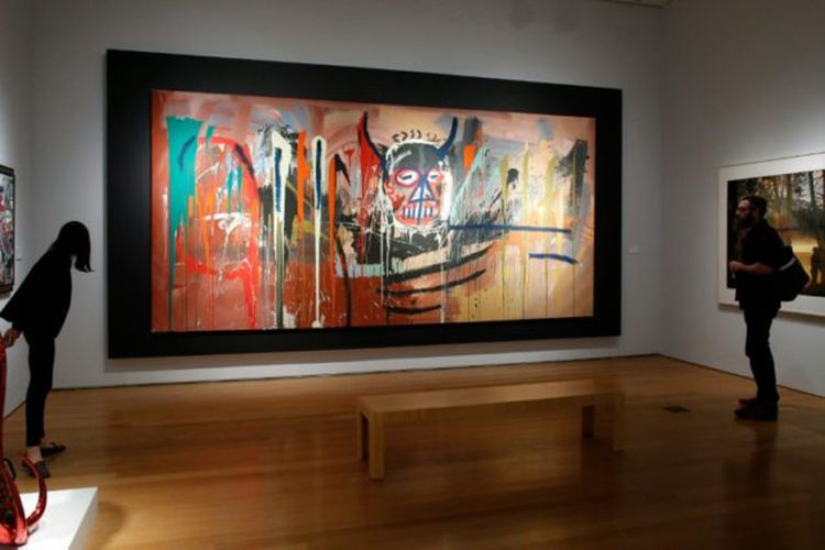 Lukisan Untitled karya seniman Brooklyn, Jean-Michel Basquiat yang kini mencatat rekor sebagai lukisan termahal seharga Rp 1,4 triliun.