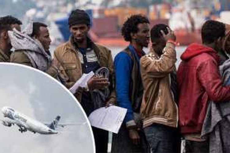 Puluhan migran Sudan dideportasi dari Italia, Agustus 2016.