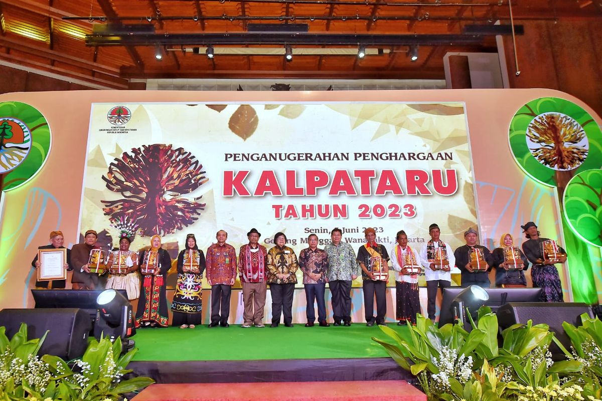 Kementerian Lingkungan Hidup dan Kehutanan (KLHK) menggelar pemberian Penghargaan Kalpataru 2023 pada Senin (5/6/2023) di Gedung Manggala Wanabakti KLHK.